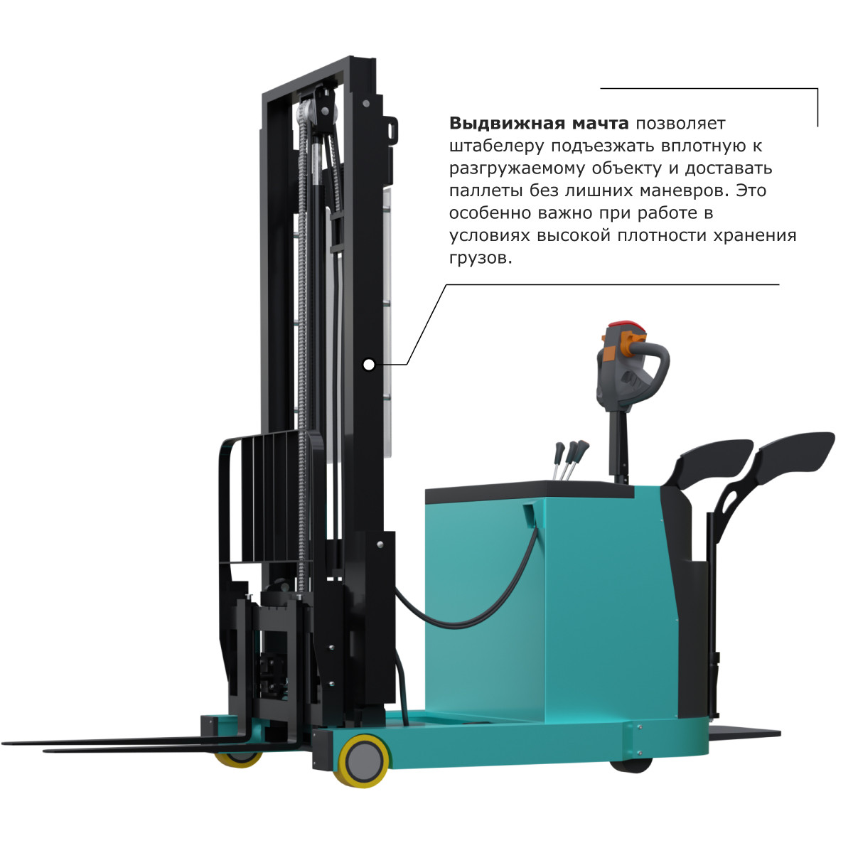 1 - Штабелер с выдвижной мачтой (мини-ричтрак) PROLIFT PRO MRV 1535