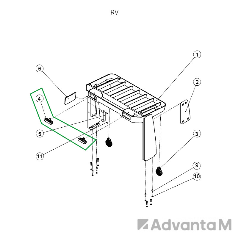 Фара головного света встроенная для ричтрака RV (24V)  - 1