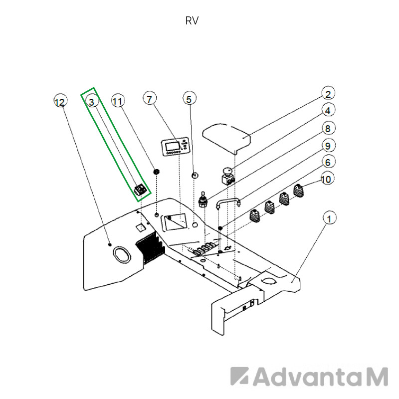 Переключатель стояночного тормоза для ричтрака RV (24V)  - 1